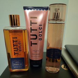 Bath & Body Works Tutti Dolci Pink Peony Creme (Discontinued) Set